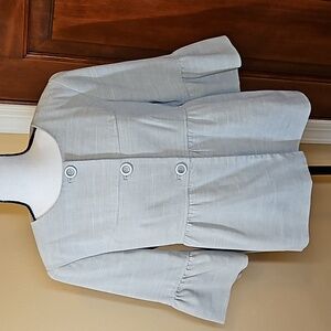SIGNATURE BY LARRY LEVINE BLAZER SUIT JACKET 6 GRAY BUTTON DOWN